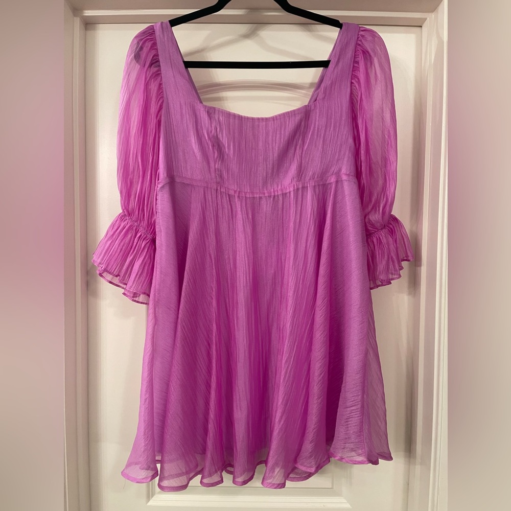 NWT BuddyLove The Betsy Puff Sleeve Lavender Babydoll Dress